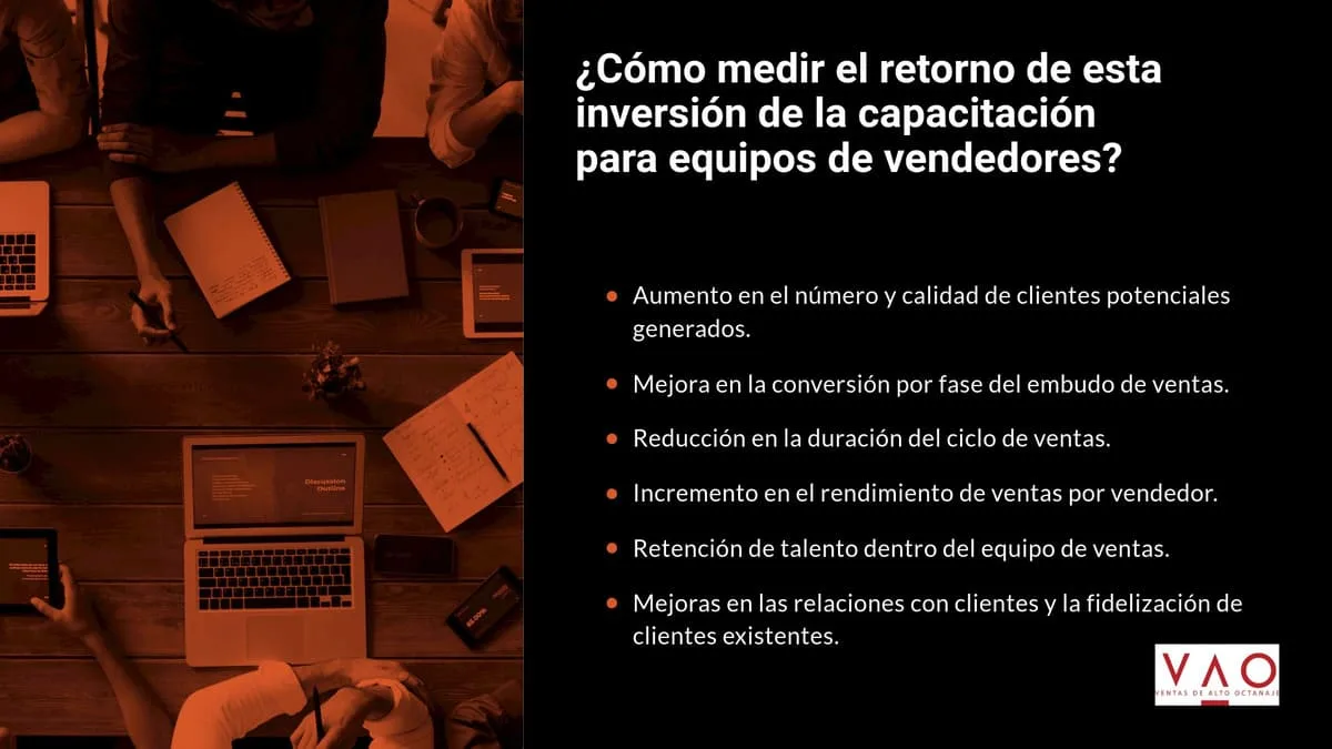 Cómo medir el retorno de esta inversión de la capacitación para equipos de vendedores