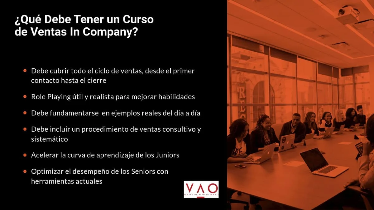 Qué debe tener un curso de ventas in company