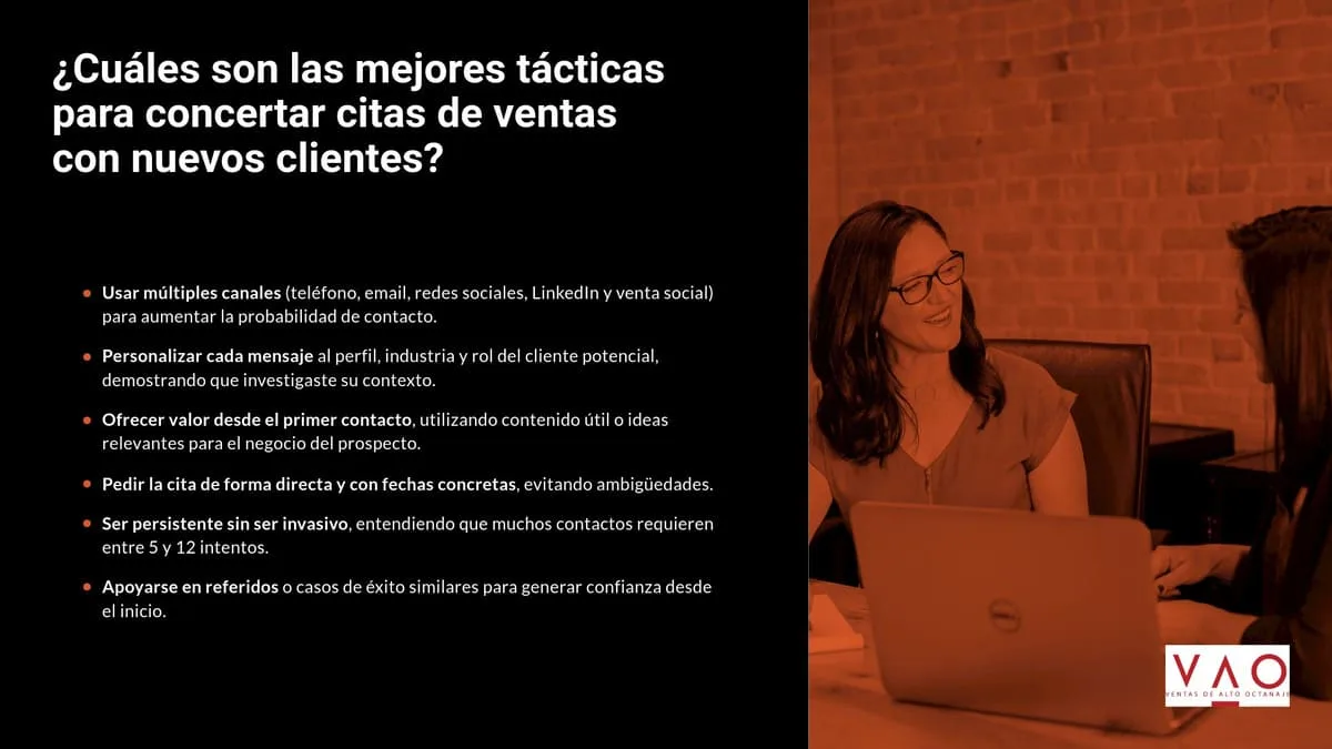 ¿Cuáles son las mejores tácticas para concertar citas de ventas con nuevos clientes?