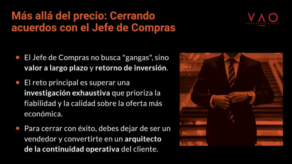 Cerrando acuerdos con el jefe de compras